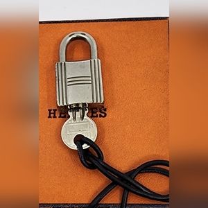 EUC Hermes Lock & Key Silver tone